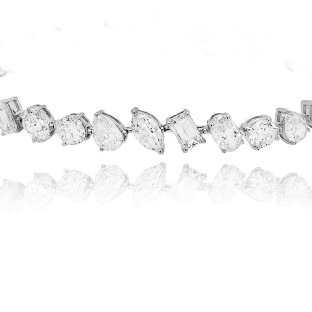 14ct Multi-Stone Tennis Bracelet - Picture 3 of 16